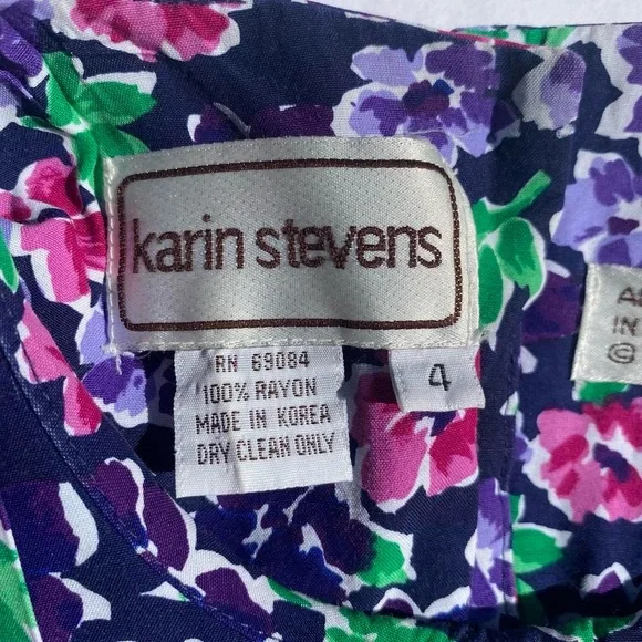 Vintage Karin Stevens Floral Dress - Picture 4 of 8